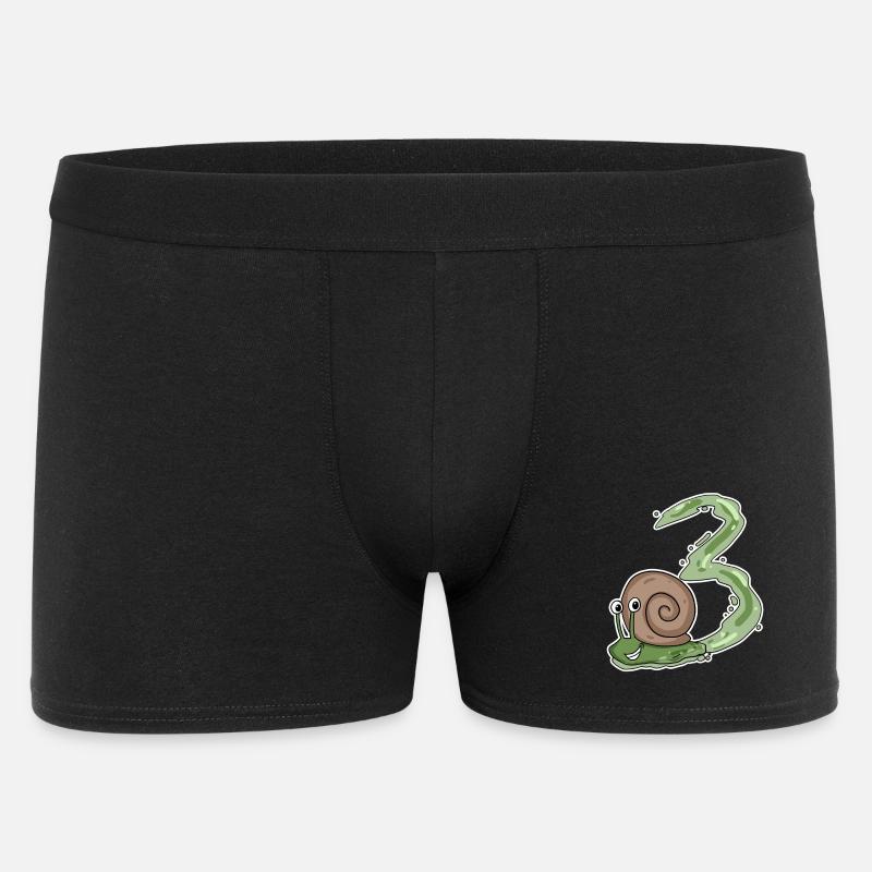 Tre 3 - Nummer 3 - Nummer 3 Fødselsdagssnegl - Boxer Shorts til mænd - sort