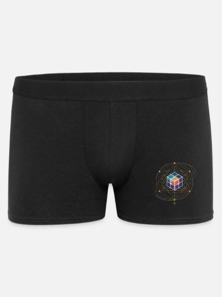 Metatron's Cube Sacred Geometry Cosmic Art - Men's Boxer Shorts - black
