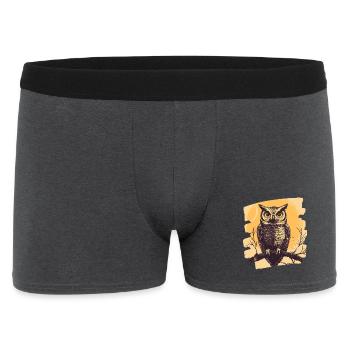 Eule - Männer Boxer Shorts - Anthrazit - Vorne