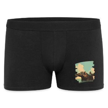 Hippopotamus Retro - Men's Boxer Shorts - black - Front