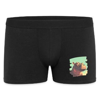 Hippopotame Rétro - Boxer Homme - noir - Devant
