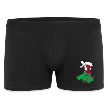 Flagge von Wales, walisischer Stolz - Männer Boxer Shorts - Schwarz - Vorne