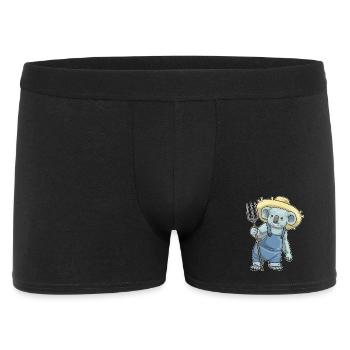 Koala Landwirt Mistgabel Bauernhof - Männer Boxer Shorts - Schwarz - Vorne