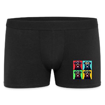 Rottie Pop Art, Bubba, Ours, Grand Homme, Fuzzball - Boxer Homme - noir - Devant