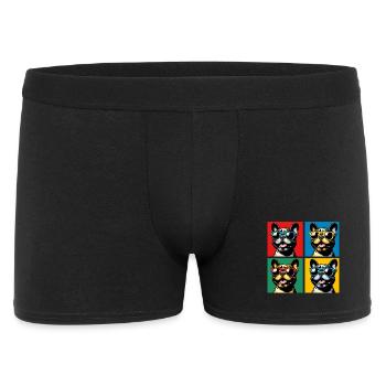 Frenchie Pop Art Bulles, Crêpe, Chonk, Grignotage - Boxer Homme - noir - Devant
