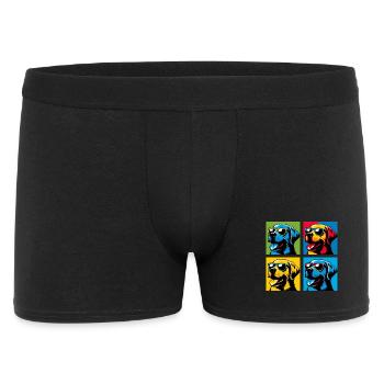 Lab Love Pop, Kumpel, Marshmallow, Teddy, Glücklich - Männer Boxer Shorts - Schwarz - Vorne