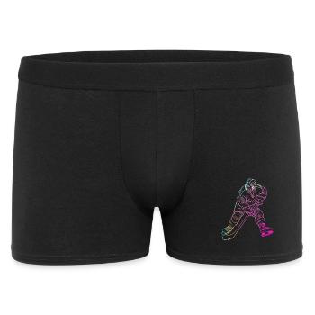 Eishockeyspieler - Männer Boxer Shorts - Schwarz - Vorne