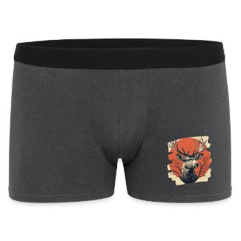 Deer with antlers - Men's Boxer Shorts - charcoal grey - Front