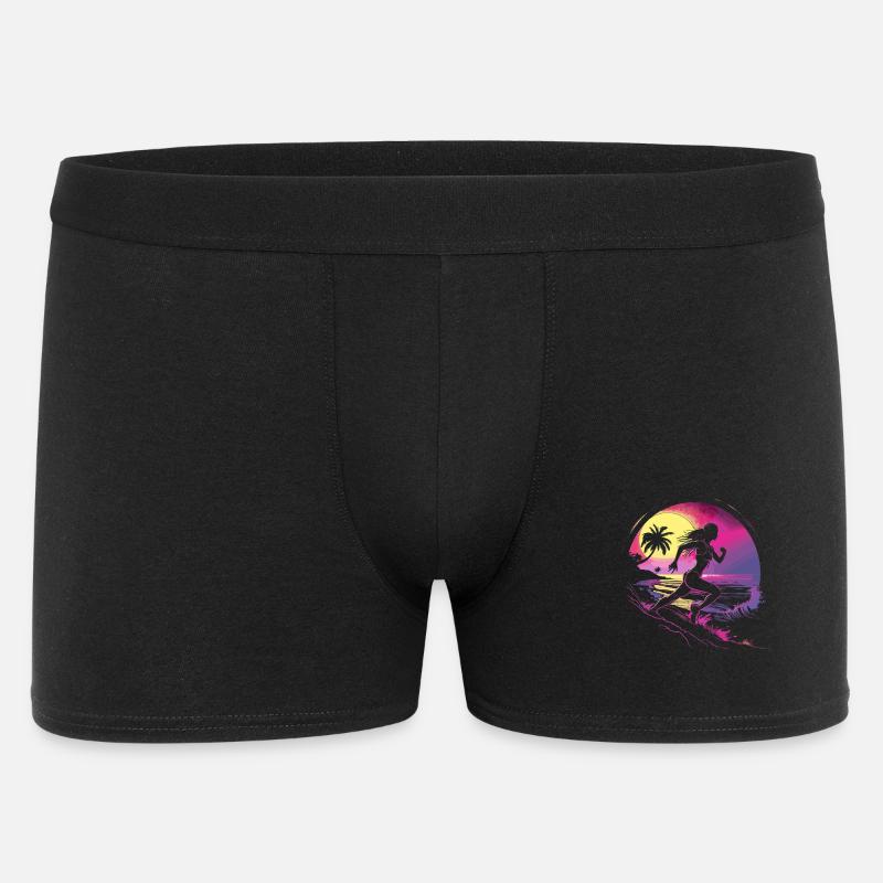 Runner Synthwave - Men's Boxer Shorts - black