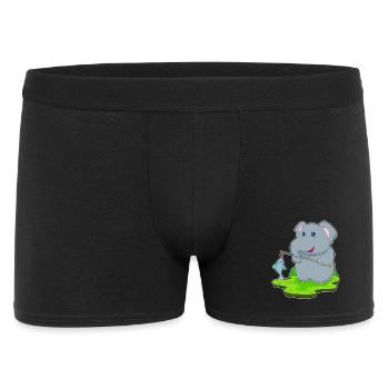 Elefant Angler Fisch Angeln - Männer Boxer Shorts - Schwarz - Vorne