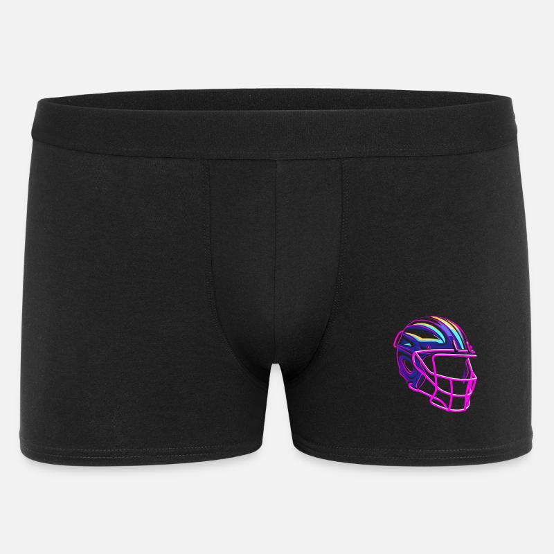 Lacrosse Helm Synthwave - Männer Boxer Shorts - Schwarz