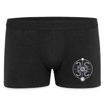 Snake wheel with sun and moon - Men's Boxer Shorts - black - Front