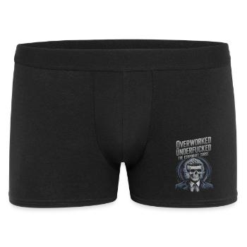 Overworked & Underfu***d- Corporate Skeleton Humor - Men's Boxer Shorts - black - Front