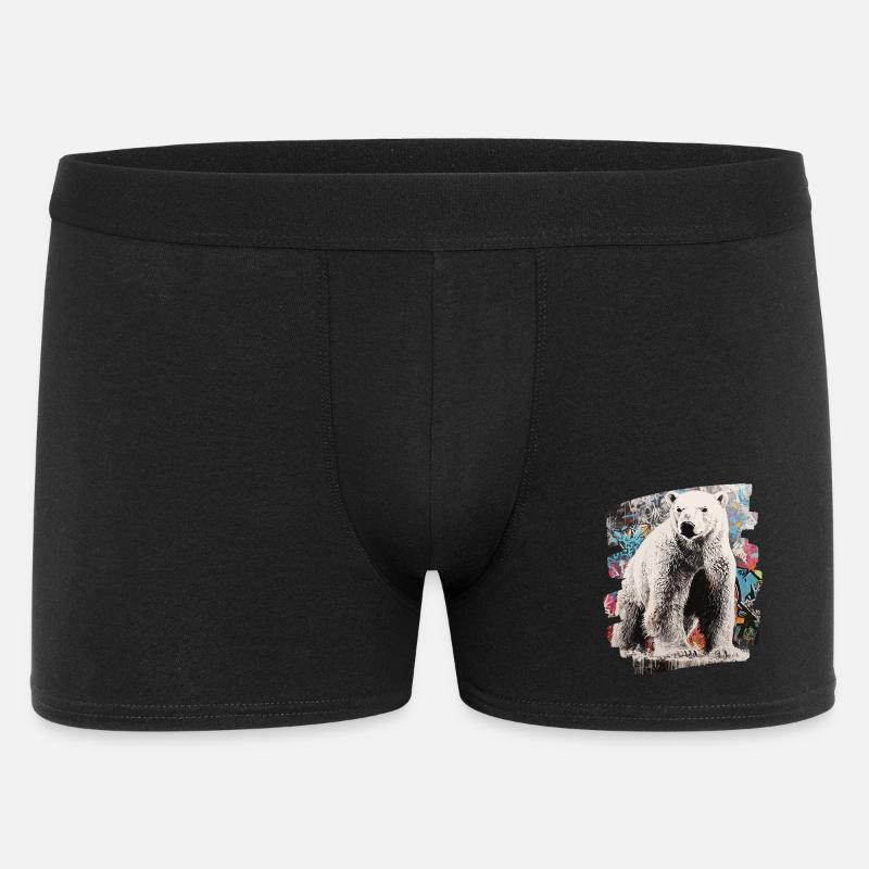 Eisbär Graffiti Sprayer - Männer Boxer Shorts - Schwarz