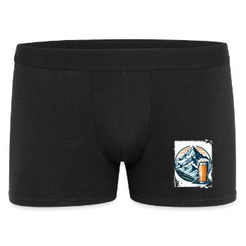Mountain and Beer Nature Motif - Men's Boxer Shorts - black - Front