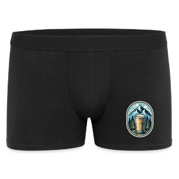 Mountain panorama with beer glass - Men's Boxer Shorts - black - Front