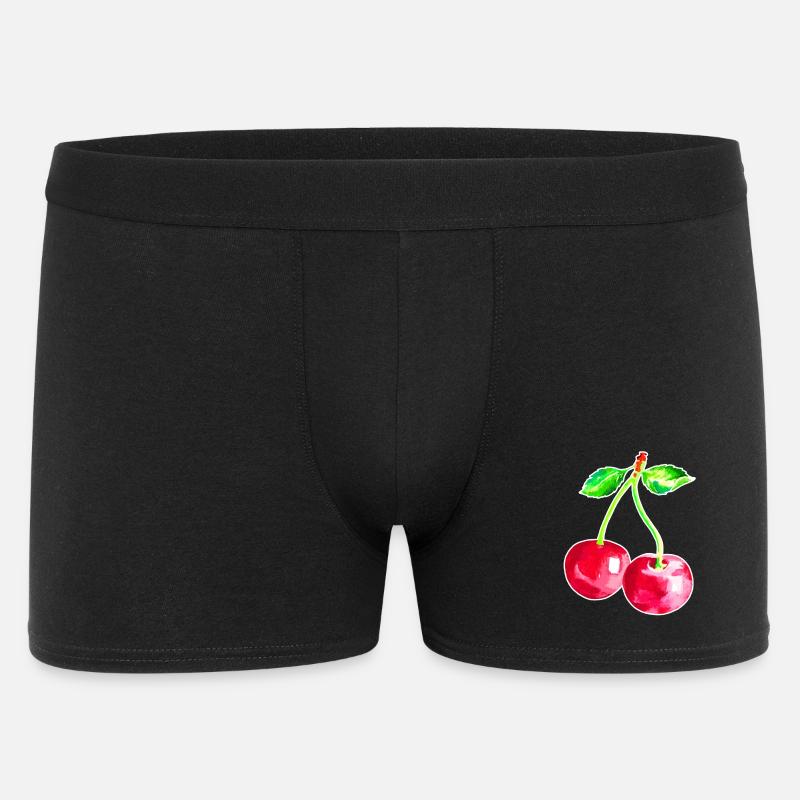 Kirsche, Rote Kirschen - Männer Boxer Shorts - Schwarz
