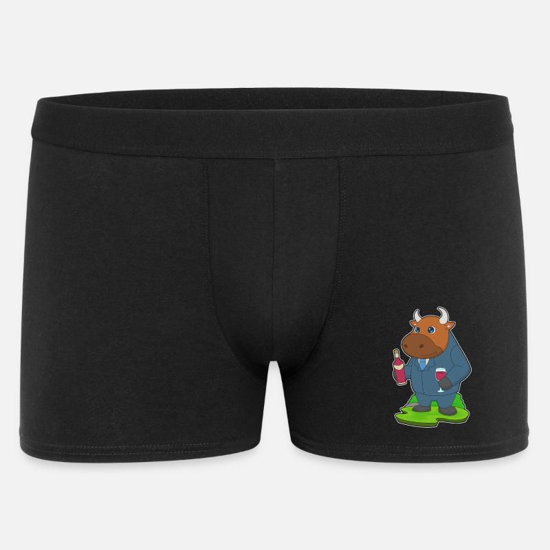 Stier Flasche Rotwein - Männer Boxer Shorts - Schwarz