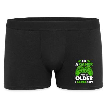 I Don’t Get Older I Level Up – Funny Gaming Motiv - Männer Boxer Shorts - Schwarz - Vorne