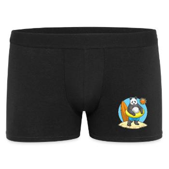 Panda Strand Schwimmring Sommer - Männer Boxer Shorts - Schwarz - Vorne
