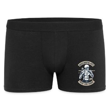 MMA Skull Fighter – Mixed Martial Arts Design - Männer Boxer Shorts - Schwarz - Vorne