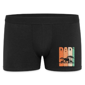 Dad Hoch 2 Elefant Zwei Kinder Vatertag Geschenk - Männer Boxer Shorts - Schwarz - Vorne