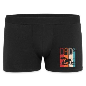 Elefanten Familie Dad Hoch 2 Geschenk Für Papas - Männer Boxer Shorts - Schwarz - Vorne