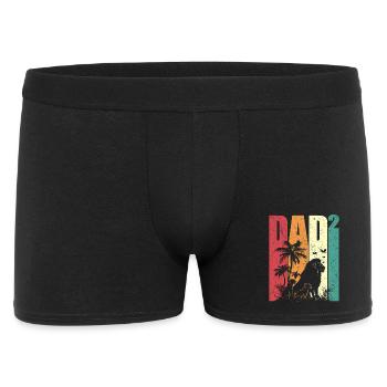 Papa Lycée Deux Lion Père Deux Enfants Fête des Pères - Boxer Homme - noir - Devant