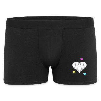 Retro Cats Cat Valentine Heart Hearts Vintage - Men's Boxer Shorts - black - Front