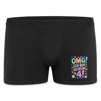 4. Geburtstag Mädchen OMG Ich Bin Schon 4 Jahre - Männer Boxer Shorts - Schwarz - Vorne