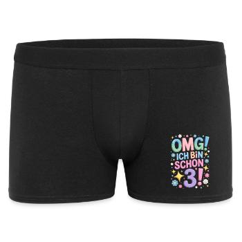 3. Geburtstag Mädchen OMG Ich Bin Schon 3 Jahre - Männer Boxer Shorts - Schwarz - Vorne