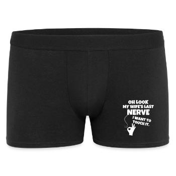 Oh schau, der letzte Nerv meiner Frau lustig - Männer Boxer Shorts - Schwarz - Vorne