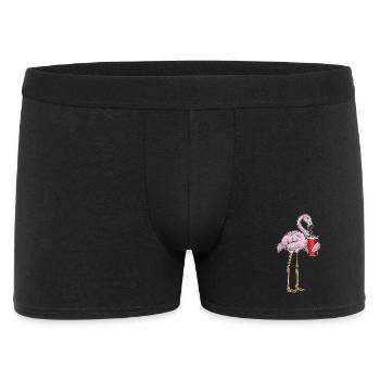 Flamingo Becher to go - Männer Boxer Shorts - Schwarz - Vorne