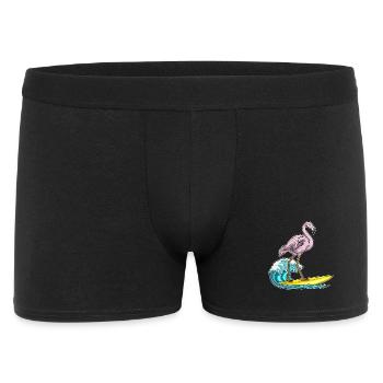 Été de surf sur planche de surf au flamant rose - Boxer Homme - noir - Devant