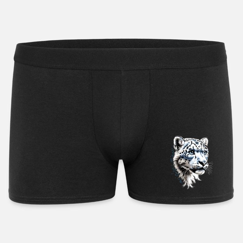 Schneeleopard Panther Raubkatze Großkatze Leopard - Männer Boxer Shorts - Schwarz
