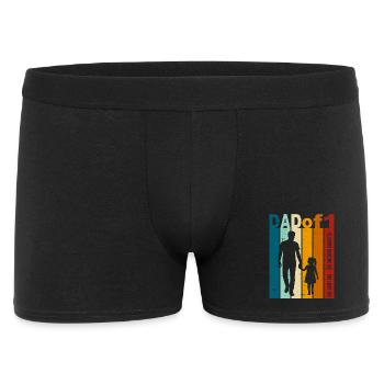 Papa & Tochter Geschenk Vintage Design Vatertag - Männer Boxer Shorts - Schwarz - Vorne