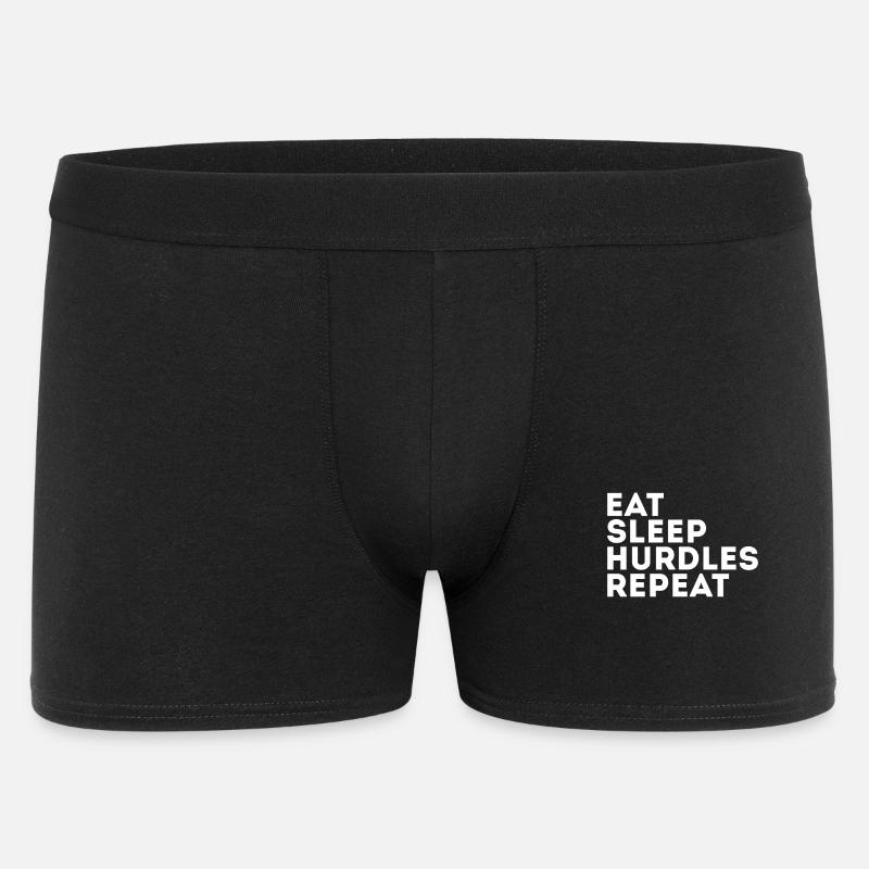 Eat Sleep Hurdles Repeat - Männer Boxer Shorts - Schwarz