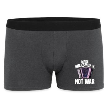 Akkordeon - Make Volksmusik not War - Männer Boxer Shorts - Anthrazit - Vorne