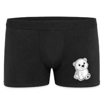 Polar Bear Illustration – Arctic Animal Motif - Men's Boxer Shorts - black - Front