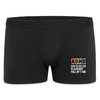 T-shirt humoristique TDAH avec liste de tâches - Boxer Homme - noir - Devant