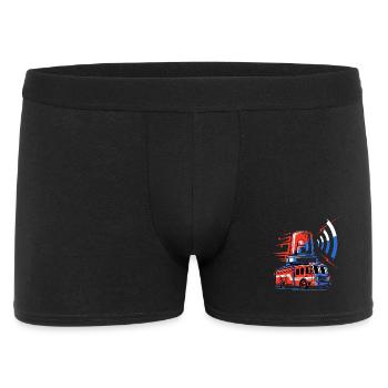 Fire truck with siren - Men's Boxer Shorts - black - Front