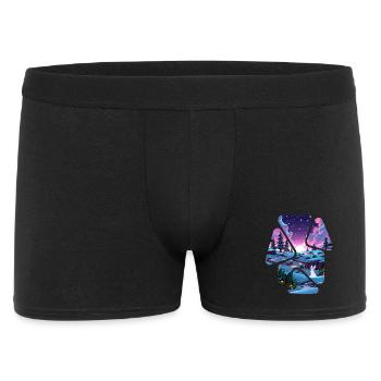 Landscape Snow Puzzle Fantasy - White Rabbit - Men's Boxer Shorts - black - Front