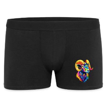 Widder Mufflon Aries Wilde Schafe Männliches Schaf - Männer Boxer Shorts - Schwarz - Vorne