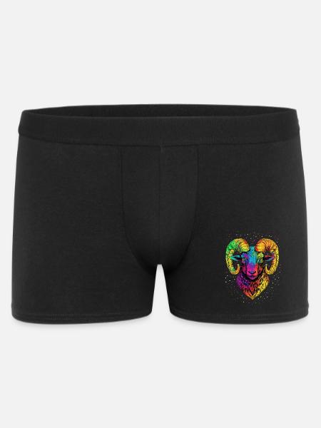 Widder Mufflon Aries Wilde Schafe Männliches Schaf - Männer Boxer Shorts - Schwarz