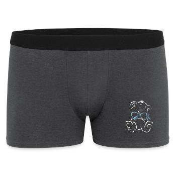 Playful teddy bear with blue bow - Men's Boxer Shorts - charcoal grey - Front