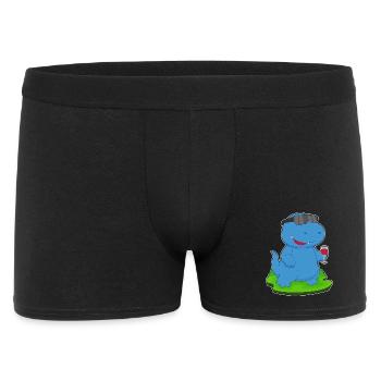Dinosaurier Rotwein - Männer Boxer Shorts - Schwarz - Vorne