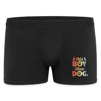 Junge der Hunde mag - Männer Boxer Shorts - Schwarz - Vorne