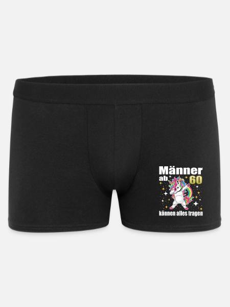 Männer ab 60 können alles tragen Einhorn - Männer Boxer Shorts - Schwarz