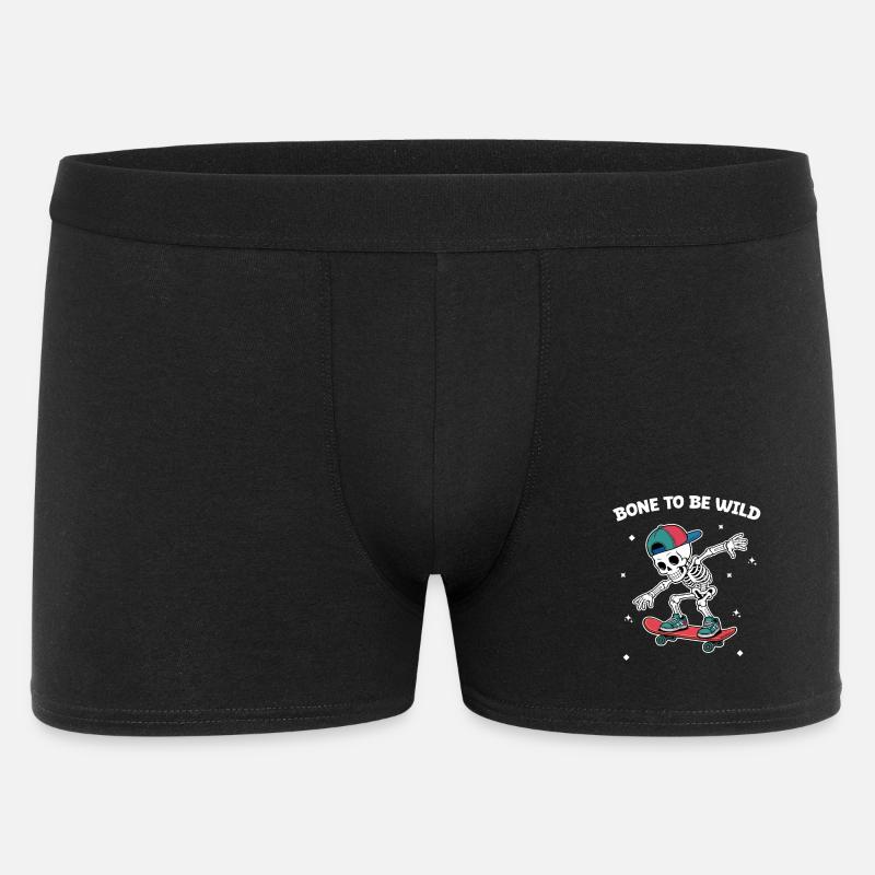 Skull Skeleton Skateboard Abenteuer - Männer Boxer Shorts - Schwarz