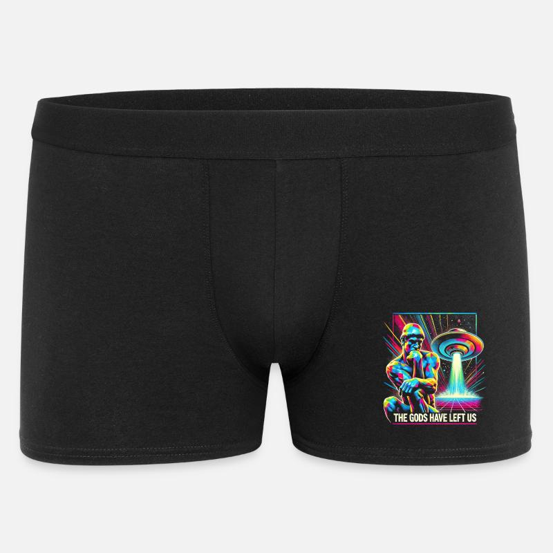 Psychedelische Alien-Invader-Kunst - Männer Boxer Shorts - Schwarz